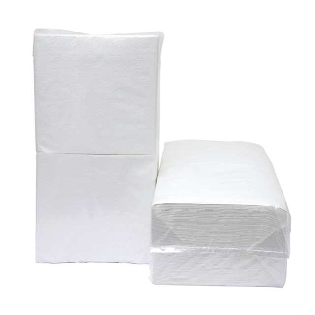 Servetten wit cellulose 1/4 vouw 1-laags 33x33cm 5000stk