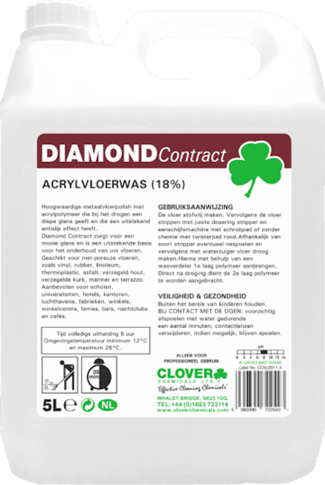 Clover Diamond Contract vloerwas 5 liter