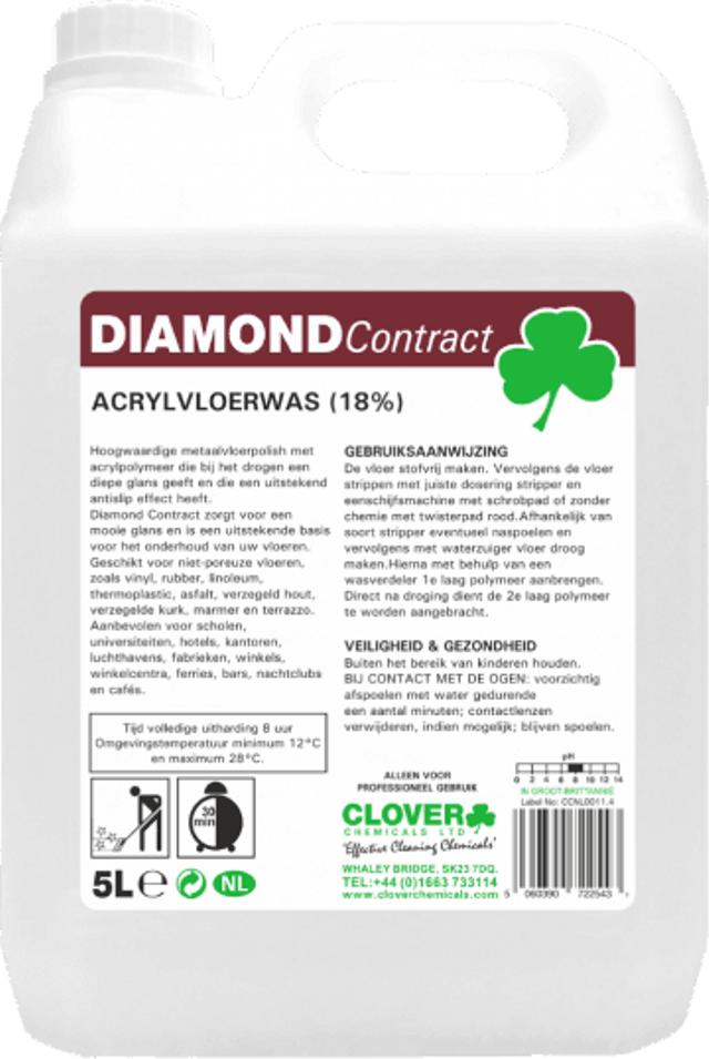 Clover Diamond Contract vloerwas 5 liter