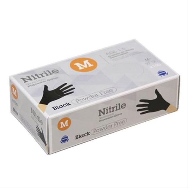 Nitril handschoenen zwart CAT I Small 100stk